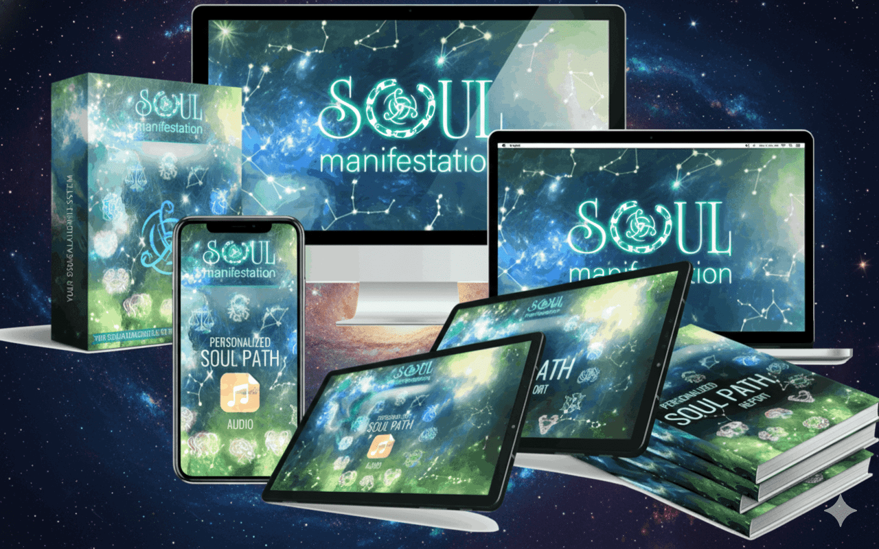 Personalized Soul Manifestation report displayed on a digital tablet showing a unique astrological soul path and light code
